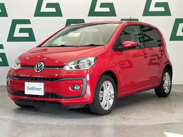 フォルクスワーゲン アップ！ ハイアップ！ 鹿児島県 2019(平31)年 2.2万km トルネードレッド ワンオーナー　/禁煙　/ナビ（CD/DVD/Bluetooth/フルセグTV）/バックカメラ　/前席シートヒーター　/クルーズコントロール　/コーナリングライト　/ＥＴＣ　/前方ドライブレコーダー/レザーステアリング　/後方コーナーセンサー　/オートライト　/純正フロアマット