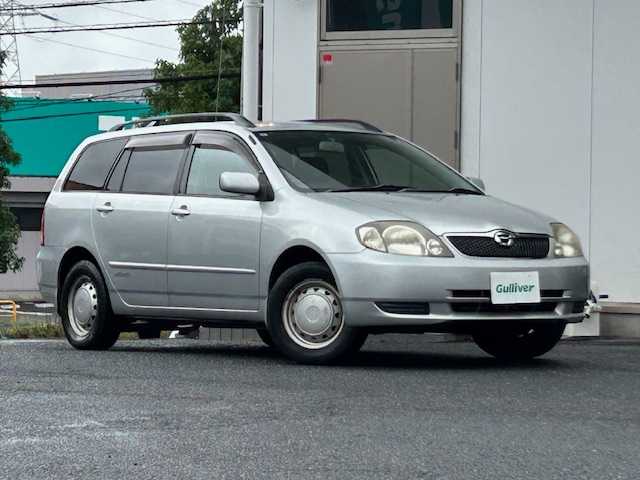 トヨタ カローラ フィールダー S 宮城県 2001(平13)年 9.4万km シルバーM 4WD/ルーフレール/社外SDナビ/（CD/DVD/Bluetooth/USB/iPad/MSV)/ワルセグTV/ETC/純正フロアマット/リモコンキー/社外スチールホイール付き冬タイヤ/（185/70/R14）/純正スチールホイール付き夏タイヤ積込み/（185/70/R14）