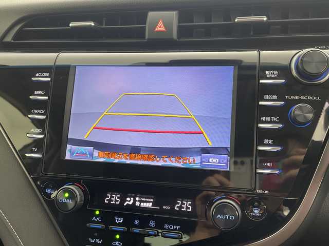 トヨタ カムリ WSレザーパッケージ 愛知県 2019(令1)年 1.3万km アティチュードブラックマイカ 純正メモリナビ・フルセグTV/CD・DVD・Bluetooth/黒革シート/前席シートヒーター/前席パワーシート/スマートキー/ヘッドアップディスプレイ/ブラインドスポットモニター/ビルトインETC/クリアランスソナー/プリクラッシュセーフティ/パドルシフト/nanoe空気清浄機/禁煙車/サイド・カーテンエアバッグ