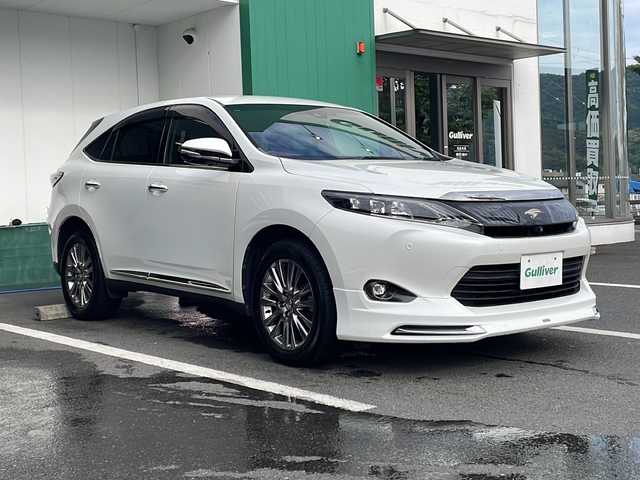 トヨタ ハリアー プレミアム アドバンスドP 京都府 2015(平27)年 6.4万km ホワイトパールクリスタルシャイン 純正メーカーナビ　ＪＢＬサウンド　Ｂｌｕｅｔｏｏｔｈオーディオ　フルセグ　ＤＶＤ再生　アラウンドビューモニター　プリクラッシュセーフティ　レーダークルーズ　モデリスタフロントエアロ　ＬＥＤライト　前後ドラレコ