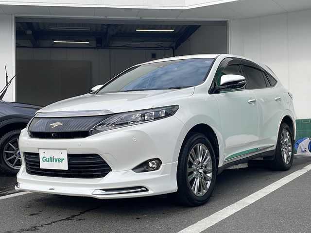 トヨタ ハリアー プレミアム アドバンスドP 京都府 2015(平27)年 6.4万km ホワイトパールクリスタルシャイン 純正メーカーナビ　ＪＢＬサウンド　Ｂｌｕｅｔｏｏｔｈオーディオ　フルセグ　ＤＶＤ再生　アラウンドビューモニター　プリクラッシュセーフティ　レーダークルーズ　モデリスタフロントエアロ　ＬＥＤライト　前後ドラレコ