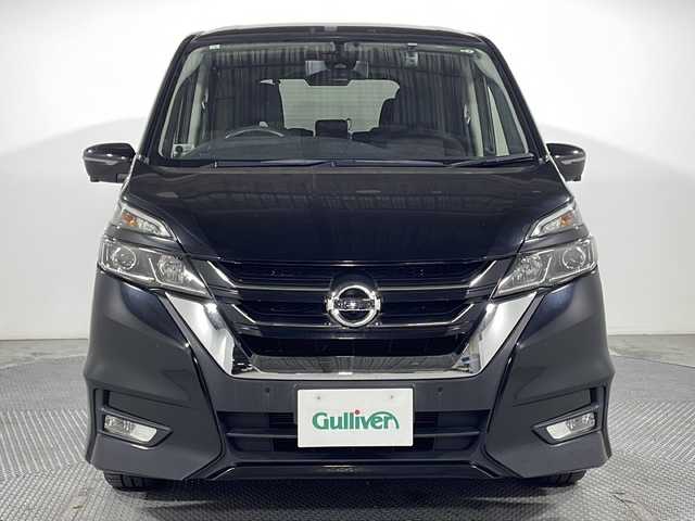 日産 セレナ ハイウェイスター G 広島県 2016(平28)年 4.8万km ダイヤモンドブラック 禁煙車/純正９型ナビ/フリップダウンモニター/アラウンドビューモニター/両側パワースライドドア/インテリジェントルームミラー/プロパイロット/ホールド機能付電動パーキングブレーキ/ドラレコ/ＥＴＣ/ＬＥＤヘッドライト/エアバッグ(運転席/助手席/サイド/カーテン)/純正16インチアルミホイール(195/60/R16)