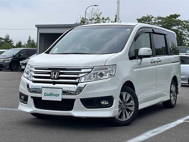 ホンダ ステップワゴン スパーダ Zi 青森県 2012(平24)年 9万km パール ・4WD/・寒冷地仕様/・純正ナビ/・BT接続/・バックカメラ/・３６０度カメラ/・フリップダウンモニター/・衝突軽減ブレーキ/・クルーズコントロール/・フロントガラスデアイサー/・アイドリングストップ/・ビルトインETC/・ステアリングリモコン/・パドルシフト/・革巻きステアリング/・両側パワースライド/・HIDオートライト/・フォグランプ/・純正16インチアルミホイール