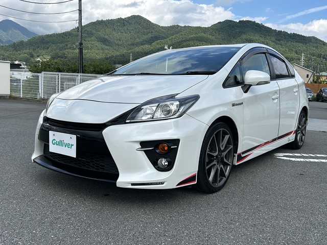 トヨタ プリウス S ツーリングセレ G’s 山梨県 2014(平26)年 4.8万km ホワイトパールクリスタルシャイン 純正ナビ/TV/BT/バックカメラ/CD/DVD/プッシュスタート/バックカメラ/ETC/純正アルミホイール/ドライブレコーダー/純正フロアマット/スマートキー/スペアキー1本/カーテンエアバッグ