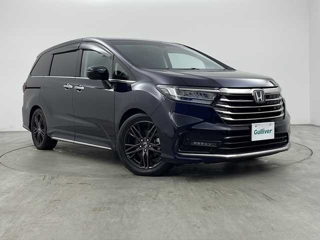 ホンダ オデッセイ ハイブリッド e:HEVアブソルート EX 兵庫県 2020(令2)年 2.8万km プレミアムヴィーナスブラックP ・ワンオーナー/・純正10インチナビ＆TV＆BT＆DVD＆HDMI＆Apple car Play&USB/・マルチビューカメラシステム/・Hondaスマートパーキングアシスト/・両側パワースライドドア/・ジェスチャーコントロールパワースライドドア/・純正11.6型フリップダウンモニター/・革シート/・前席シートヒーター/・ビルトインETC2.0/・純正前後ドライブレコーダー/・デジタルインナーミラー/・ドアミラーヒーター/・スマートキー/・プッシュスタート/・プラズマクラスター/・AC100V電源/・ホンダセンシング/・CMBS/・誤発進抑制機能/・レーンキープアシストシステム/・オートハイビーム/・BSM/・アダプティブクルーズコントロール/・コーナーセンサー/・LEDヘッドライト/・フォグ/・純正エンジンスターター/・ハンズフリーアクセスパワーテールゲート/・フロアマット/・アイドリングストップ/・横滑り防止装置