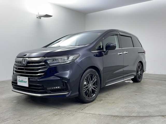 ホンダ オデッセイ ハイブリッド e:HEVアブソルート EX 兵庫県 2020(令2)年 2.8万km プレミアムヴィーナスブラックP ・ワンオーナー/・純正10インチナビ＆TV＆BT＆DVD＆HDMI＆Apple car Play&USB/・マルチビューカメラシステム/・Hondaスマートパーキングアシスト/・両側パワースライドドア/・ジェスチャーコントロールパワースライドドア/・純正11.6型フリップダウンモニター/・革シート/・前席シートヒーター/・ビルトインETC2.0/・純正前後ドライブレコーダー/・デジタルインナーミラー/・ドアミラーヒーター/・スマートキー/・プッシュスタート/・プラズマクラスター/・AC100V電源/・ホンダセンシング/・CMBS/・誤発進抑制機能/・レーンキープアシストシステム/・オートハイビーム/・BSM/・アダプティブクルーズコントロール/・コーナーセンサー/・LEDヘッドライト/・フォグ/・純正エンジンスターター/・ハンズフリーアクセスパワーテールゲート/・フロアマット/・アイドリングストップ/・横滑り防止装置
