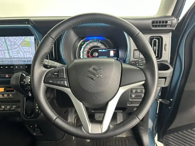 スズキ ハスラー HYBRID X 道央・札幌 2021(令3)年 2.8万km デニムブルー ガンメタリック 2トーン ・４WD/・純正メモリナビ/・CD/DVD/BT/フルセグ/iPod/AppleCarPlay/USB/・アラウンドビューモニター/・前後ドライブレコーダー/・衝突軽減ブレーキ/・横滑り防止装置/・レーンキープアシスト/・アイドリングストップ/・オートマチックハイビーム/・LEDヘッドライト/・オートライト/・前席シートヒーター/・ミラーヒーター/・ドアバイザー/・シートバックテーブル/・積込社外15インチAW冬タイヤ/・プッシュスタート/・スマートキー