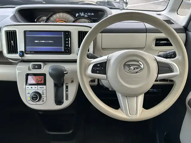 ダイハツ ムーヴ キャンバス G メイクアップ リミテッド　SAⅢ 島根県 2019(令1)年 4.3万km パールホワイトⅢ/ナチュラルベージュマイカメタリック 2トーン 登録時走行距離　42113km/取扱説明書/社外ナビ（Panasonic：CN-RE05WD）/（Bluetooth/CD/DVD/AM/FM)/フルセグテレビ/全周囲カメラ/両側パワースライドドア/電動格納ミラー/プッシュスタート/ドライブレコーダー/純正フロアマット/横滑り防止装置/コーナーセンサー/オートライト/オートハイビーム/衝突軽減システム/ETC2.0