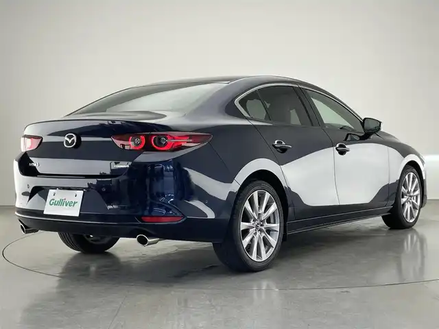 マツダ マツダ３セダン 20S Lパッケージ 愛知県 2021(令3)年 2.4万km ディープクリスタルブルーマイカ 純正ナビ　白革　シートヒーター　禁煙　フルセグＴＶ　全方位カメラ　ＤＶＤ　純正前後ドラレコ　ＥＴＣ　３６０°セーフティパッケージ　衝突軽減装置　追従クルコン　ＨＵＤ　パドルシフト　ＬＥＤオートライト　パーキングセンサー　