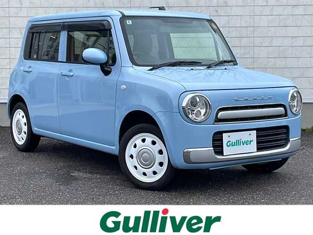 スズキ ラパン ショコラ G 福島県 2014(平26)年 4.4万km エアブルーメタリック 純正スマホ連携ナビ　専用レザー調シート　ＴＶ　バックＣ　Ｂｌｕｅｔｏｏｔｈ　シートヒーター　ミラーヒーター　オートＨＩＤライト　エンスタ　スタッドレス付ＡＷ積込　スマートキー　マット　バイザー