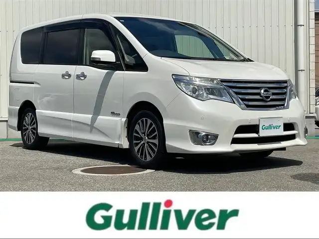 日産 セレナ HWS S HV Vセレ +SeftyⅡ 富山県 2015(平27)年 8.2万km ブリリアントホワイトパール 純正８インチナビ／/フルセグＴＶ／/ＤＶＤ再生／/Ｂｌｕｅｔｏｏｔｈ／/アラウンドビューモニター／/両側パワースライドドア／/エマージェンシーブレーキ／/ＥＴＣ／/レーンディパーチャーアラート／/クルーズコントロール/オートHIDライト/LEDフォグライト/コーナーセンサー