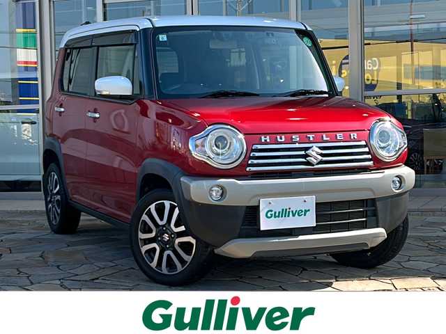 スズキ ハスラー J ブラックインテリアパッケージ 静岡県 2019(令1)年 5.6万km フェニックスレッドパール/ホワイト2トーンルーフ 社外ナビ（AM FM Bluetooth USB iPod SD）/ヒーテッドドアミラー/ハーフレザーシート/D＋N席シートヒーター/デュアルカメラブレーキサポート/純正アルミホイール/純正フロアマット/プッシュスタート/スマートキー/ステアリングリモコン/アイドリングストップ/キノセンヘッドライト/パワーステアリング/パワーウィンドウ