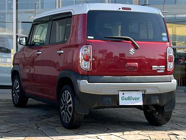 スズキ ハスラー J ブラックインテリアパッケージ 静岡県 2019(令1)年 5.6万km フェニックスレッドパール/ホワイト2トーンルーフ 社外ナビ（AM FM Bluetooth USB iPod SD）/ヒーテッドドアミラー/ハーフレザーシート/D＋N席シートヒーター/デュアルカメラブレーキサポート/純正アルミホイール/純正フロアマット/プッシュスタート/スマートキー/ステアリングリモコン/アイドリングストップ/キノセンヘッドライト/パワーステアリング/パワーウィンドウ