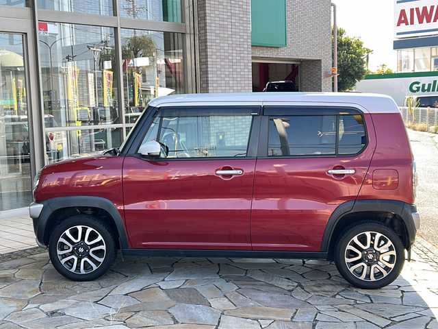 スズキ ハスラー J ブラックインテリアパッケージ 静岡県 2019(令1)年 5.6万km フェニックスレッドパール/ホワイト2トーンルーフ 社外ナビ（AM FM Bluetooth USB iPod SD）/ヒーテッドドアミラー/ハーフレザーシート/D＋N席シートヒーター/デュアルカメラブレーキサポート/純正アルミホイール/純正フロアマット/プッシュスタート/スマートキー/ステアリングリモコン/アイドリングストップ/キノセンヘッドライト/パワーステアリング/パワーウィンドウ