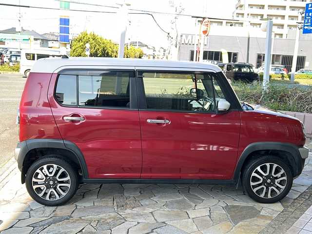 スズキ ハスラー J ブラックインテリアパッケージ 静岡県 2019(令1)年 5.6万km フェニックスレッドパール/ホワイト2トーンルーフ 社外ナビ（AM FM Bluetooth USB iPod SD）/ヒーテッドドアミラー/ハーフレザーシート/D＋N席シートヒーター/デュアルカメラブレーキサポート/純正アルミホイール/純正フロアマット/プッシュスタート/スマートキー/ステアリングリモコン/アイドリングストップ/キノセンヘッドライト/パワーステアリング/パワーウィンドウ