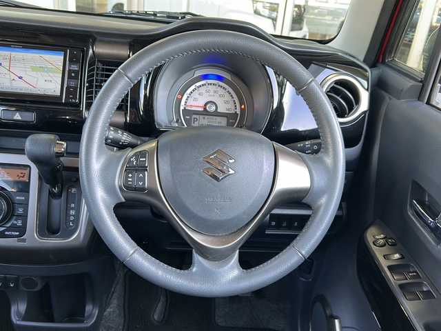 スズキ ハスラー J ブラックインテリアパッケージ 静岡県 2019(令1)年 5.6万km フェニックスレッドパール/ホワイト2トーンルーフ 社外ナビ（AM FM Bluetooth USB iPod SD）/ヒーテッドドアミラー/ハーフレザーシート/D＋N席シートヒーター/デュアルカメラブレーキサポート/純正アルミホイール/純正フロアマット/プッシュスタート/スマートキー/ステアリングリモコン/アイドリングストップ/キノセンヘッドライト/パワーステアリング/パワーウィンドウ