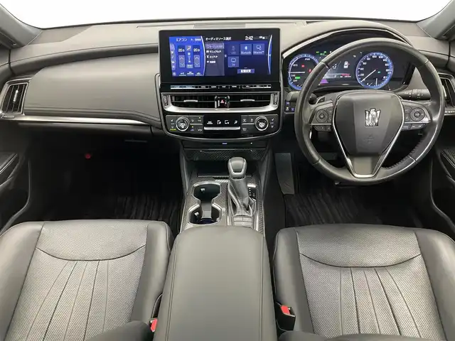 トヨタ クラウン ハイブリッド RS アドバンス 愛知県 2021(令3)年 3.8万km プレシャスホワイトパール 純正１２．３型ナビ　ムーンルーフ　全方位カメラ　デジタルインナミラー　フルセグTV　BT　DVD　黒革　シートヒーター　シートベンチレーション　ＢＳＭ　ＡＣ１００Ｖ　ＥＴＣ２．０　セーフティセンス　衝突軽減　追従クルコン　ＬＥＤオートライト　コーナーセンサー　禁煙車