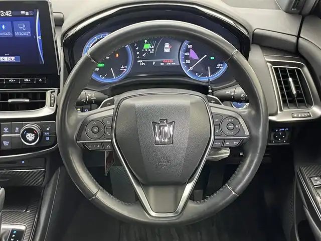 トヨタ クラウン ハイブリッド RS アドバンス 愛知県 2021(令3)年 3.8万km プレシャスホワイトパール 純正１２．３型ナビ　ムーンルーフ　全方位カメラ　デジタルインナミラー　フルセグTV　BT　DVD　黒革　シートヒーター　シートベンチレーション　ＢＳＭ　ＡＣ１００Ｖ　ＥＴＣ２．０　セーフティセンス　衝突軽減　追従クルコン　ＬＥＤオートライト　コーナーセンサー　禁煙車