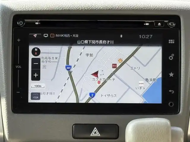 スズキ スペーシア X 山口県 2016(平28)年 6.3万km クリスタルホワイトP 純正ナビ/CD/BT/FM/AM/USB/iPod/AppleCarPlay/フルセグTV/両側パワースライドドア/バックカメラ/全周囲カメラ/純正フロアマット/電動格納ミラー
