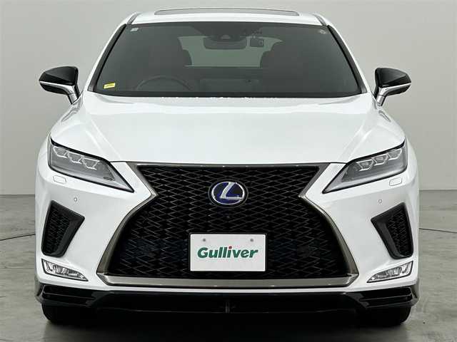 レクサス ＲＸ 450h Fスポーツ 福岡県 2020(令2)年 3.8万km ホワイトノーヴァガラスフレーク ＴＲＤエアロ／マフラー　/サンルーフ　/純正ナビ　/全方位カメラ　/前方ドラレコ　/ＥＴＣ２．０　/ＡＣＣ　/コーナーセンサー　/衝突軽減　/レーンキープ　/ＢＳＭ　/ＰＫＳＢ　/パドルシフト　/ＨＵＤ　/シートベンチレーション