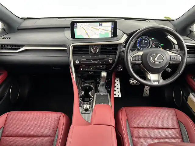 レクサス ＲＸ 450h Fスポーツ 福岡県 2020(令2)年 3.8万km ホワイトノーヴァガラスフレーク ＴＲＤエアロ／マフラー　/サンルーフ　/純正ナビ　/全方位カメラ　/前方ドラレコ　/ＥＴＣ２．０　/ＡＣＣ　/コーナーセンサー　/衝突軽減　/レーンキープ　/ＢＳＭ　/ＰＫＳＢ　/パドルシフト　/ＨＵＤ　/シートベンチレーション