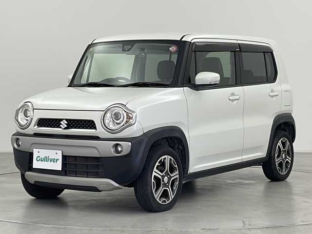 スズキ ハスラー X ターボ 群馬県 2014(平26)年 8万km パールホワイト 純正ナビ　バックカメラ　衝突被害軽減ブレーキ　シートヒーター　ステアリングスイッチ　オートライト　ＨＩＤヘッドライト　ビルトインＥＴＣ　前後ドライブレコーダー　革巻きステアリング　スマートキー