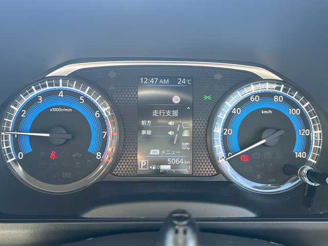 日産 ルークス X 石川県 2024(令6)年 0.5万km ブラック ４WD/衝突防止装置:ブレーキアシスト/トラクションコントロール/前席シートベルトプリテンショナー/社外ナビ（AVN-LBS01）/Bluetooth/アラウンドビューモニター/片側パワースライドドア/シートヒーター運転席/助手席/ステアリングヒーター/LEDヘッドライト/オートライト/スマートキー/レーンキープアシスト/横滑り防止装置/盗難防止装置/アイドリングストップ/ETC