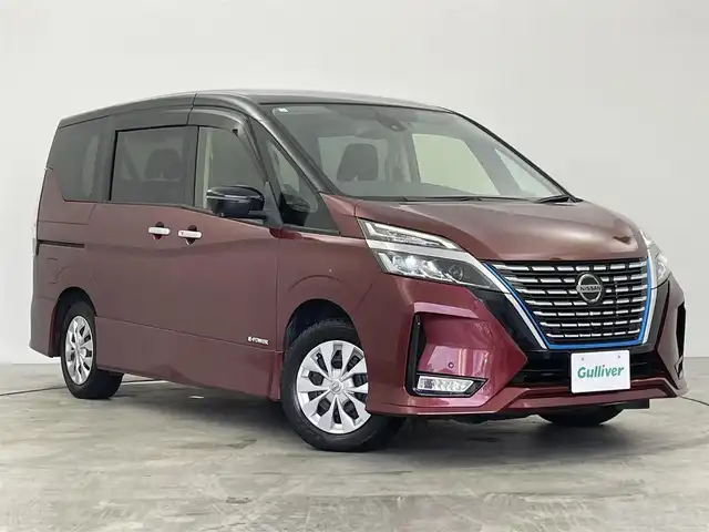 日産 セレナ e－パワー ハイウェイスター V 群馬県 2021(令3)年 3.9万km マルーンレッド 2トーン 純正１０インチナビ/ＢＴ/フルセグ/フリップダウンモニター/全方位カメラ/ＥＴＣ/ハンズフリー両側パワースライドドア/シートヒーター/レーンアシスト/パーキングアシスト/インテリジェントルームミラー/SRSエアバック （運転席/助手席/サイド/カーテン）/オートライト/オートマチックハイビーム/衝突被害軽減システム/盗難防止装置/禁煙者