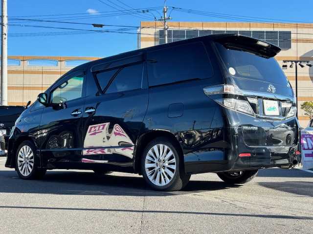 トヨタ ヴェルファイア 宮城県 2013(平25)年 9万km ブラック 走行距離：89661km/ワンオーナー/電動リアゲート/後席モ二ター/パワーシート/両側パワースライドドア/ＥＴＣ/スペアキー/クルーズコントロール/前後コーナーセンサー/純正アルミホイール/社外フロアマット/パワーシート/ＤＮ席シートヒーター/オットマン/AM・FM・CD・DVD・BT・TV・USB・SD