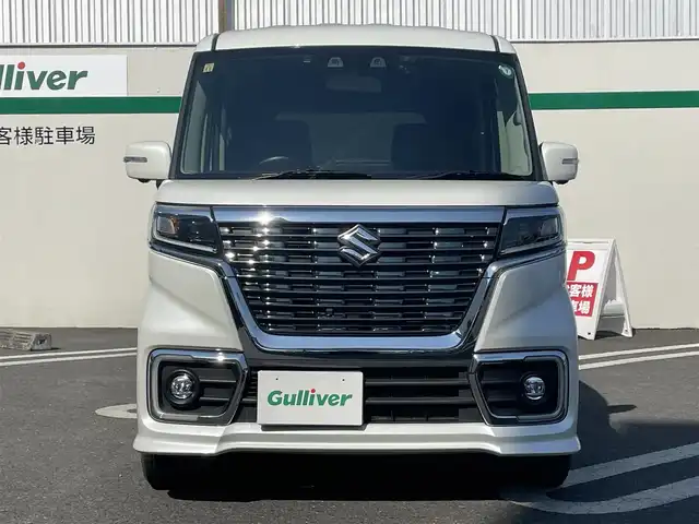 スズキ スペーシア カスタム HYBRID XS ターボ 東京都 2020(令2)年 6.7万km ピュアホワイトP ワンオーナー/純正8インチメモリナビ（CN-RZ865）/・Bluetoothオーディオ/・CD/DVD/・フルセグTV/・AM/FM/全方位カメラ/クルーズコントロール（追従走行付き）/両側パワースライドドア/前席シートヒーター/前方ドライブレコーダー/純正15インチAW/純正フロアマット/電動格納ミラー/プッシュスタート/ETC/保証書/取扱説明書/スペアキー