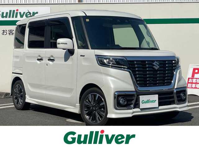 スズキ スペーシア カスタム HYBRID XS ターボ 新潟県 2020(令2)年 6.7万km ピュアホワイトP ワンオーナー/純正8インチメモリナビ（CN-RZ865）/・Bluetoothオーディオ/・CD/DVD/・フルセグTV/・AM/FM/全方位カメラ/クルーズコントロール（追従走行付き）/両側パワースライドドア/前席シートヒーター/前方ドライブレコーダー/純正15インチAW/純正フロアマット/電動格納ミラー/プッシュスタート/ETC/保証書/取扱説明書/スペアキー