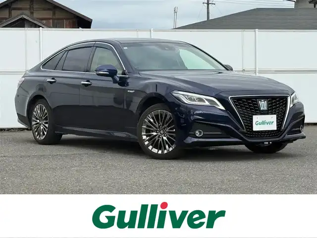 トヨタ クラウン ハイブリッド G－エグゼクティブ Four 岩手県 2019(令1)年 5.8万km ダークブルーマイカ 4WD/トヨタセーフティセンス/　　・プリクラッシュセーフティ/　　・レーンディパーチャーアラート/　　・アダプティブハイビームシステム/　　・レーダークルーズコントロール/純正メモリナビ/　　Bt/フルセグTV/パノラミックビューモニター/バックカメラ/LEDオートライト/フォグランプ/合皮レザーシート/パワーシート/シートヒーター/純正18インチアルミホイール/パドルシフト/ステアリングスイッチ/スマートキー/ETC