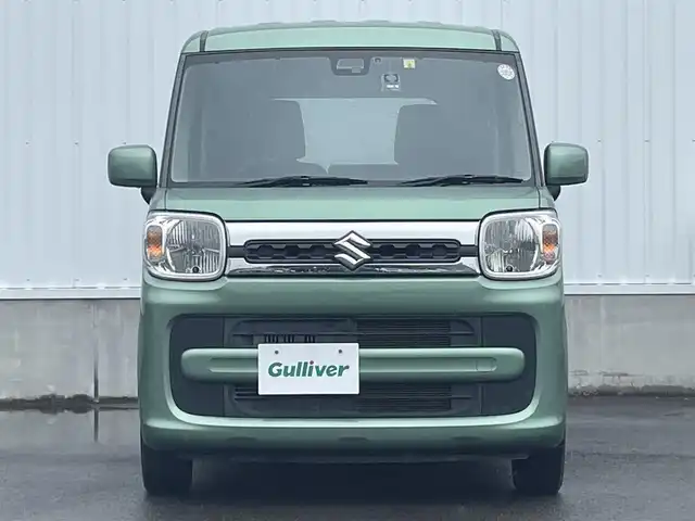 スズキ スペーシア HYBRID X 愛媛県 2018(平30)年 4.6万km ツールグリーンパールメタリック 社外ナビ（Bluetooth/SD/CD/DVD/フルセグTV)/バックカメラ/ETC/両側パワースライドドア/前方ドライブレコーダー/シートヒーター/ハロゲンヘッドライト/オートライト/フロアマット/ドアバイザー/パーキングセンサー/ABS/横滑り防止装置/レーンキープアシスト/衝突被害軽減ブレーキ/電動格納ミラー