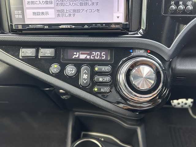 トヨタ アクア G G’s 静岡県 2016(平28)年 5.9万km ライムホワイトパールクリスタルシャイン ワンオーナー/社外ナビ/　（フルセグTV、DVD、CD）/バックカメラ/純正エアロパーツ/クルーズコントロール/ハーフレザーシート/プリクラッシュセーフティ/横滑り防止装置/レーンキープアシスト/オートマチックハイビーム/スマートキー/プッシュスタート/社外ETC/社外前後ドライブレコーダー/盗難防止装置/純正フロアマット/純正17インチアルミホイール/保証書/取扱説明書
