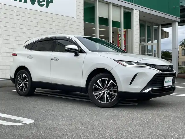 トヨタ ハリアー G 福岡県 2021(令3)年 4.7万km ホワイトパールクリスタルシャイン 純正8型メモリナビ（フルセグTV/BT）トヨタセーフティセンスバックカメラコーナーセンサー電動リアゲートレーダークルコンETCデジタルインナーミラー純正18インチアルミホイールスマートキープッシュスタート
