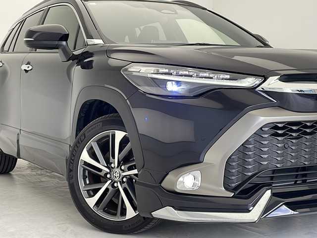 トヨタ カローラ クロス ハイブリッド Z 福岡県 2023(令5)年 0.4万km スパークリングブラックパールクリスタルシャイン モデリスタエアロ/純正10.5型ディスプレイオーディオ　/（ナビオプション/フルセグＴＶ/Bluetooth接続）/バックカメラ　/ガラスルーフ　/電動リアゲート　/ＥＴＣ２．０　/トヨタセーフティセンス/・プリクラッシュセーフティ/・レーンアシスト/・レーダークルーズコントロール/・オートマチックハイビーム　/・ブラインドスポットモニター/ＬＥＤオートライト/スマートキー/スペアキー/プッシュスタート　
