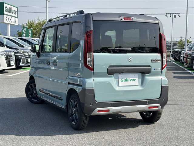 スズキ スペーシア ギア HYBRID XZ 奈良県 2024(令6)年 0.1万km未満 オフブルーメタリック/ガンメタリック2トーンルーフ ステアリングヒーター　/電動パーキングブレーキ　/ブレーキホールド　/ヘッドアップディスプレイ　/両側パワースライドドア　/前席シートヒーター　/純正フルセグナビ　/Bluetooth　/レーダークルーズコントロール
