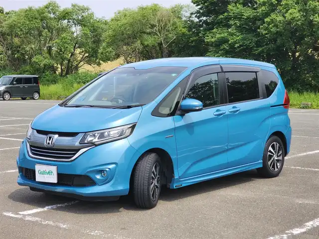ホンダ フリード ハイブリット EX 福岡県 2017(平29)年 5.2万km 青 ワンオーナー/ホンダセンシング/純正メモリナビフルセグTV/（Bluetooth・DVD再生）/バックカメラ/両側パワースライドドア/前席シートヒーター/アダプティブクルーズコントロール/純正LEDヘッドライト/スマートキー×２/ヒーテッドドアミラー/純正アルミホイール/ドライブレコーダー/ETC/新車時保証書/取扱説明書