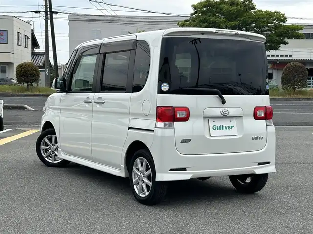 ダイハツ タント G 鳥取県 2012(平24)年 10万km パールホワイトⅢ ４WD/社外ディスプレイオーディオ/DVD/CD/USB/片側パワースライドドア/純正14インチアルミホイール/純正エアロパーツ/フォグライト/アイドリングストップ/スマートキー/純正フロアマット/ドアバイザー