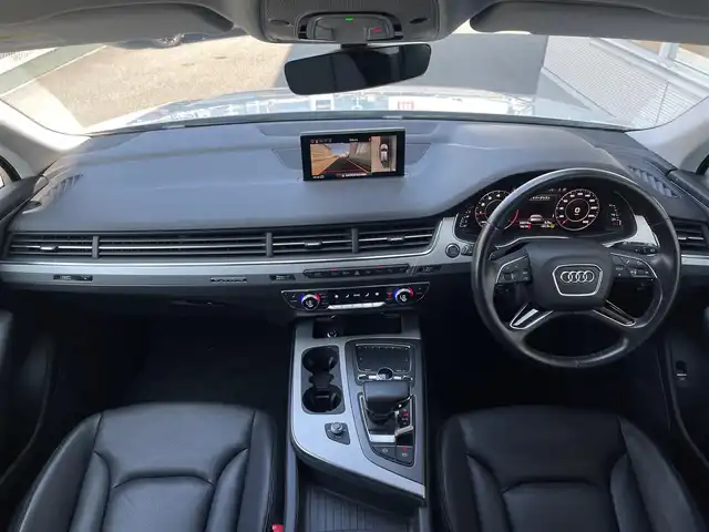 アウディ Ｑ７ 45TFSIクワトロ 山梨県 2019(令1)年 3.5万km グレイシアホワイトメタリック 7人乗/マトリLED /黒革　/OP20AW /バーチャル/純正ＭＭＩメモリナビ/Ｂカメラ/全周囲カメラ/アシスタンスＰ/前Ｐシート/４ゾーンシートＨ/ＡＣＣ/ＬＫＡ/カープレイ/アンドロイドＡ/パワーバックドア/取説/Ａライト/Ａハイビーム