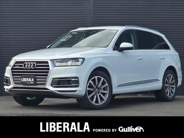 アウディ Ｑ７ 45TFSIクワトロ 山梨県 2019(令1)年 3.5万km グレイシアホワイトメタリック 7人乗/マトリLED /黒革　/OP20AW /バーチャル/純正ＭＭＩメモリナビ/Ｂカメラ/全周囲カメラ/アシスタンスＰ/前Ｐシート/４ゾーンシートＨ/ＡＣＣ/ＬＫＡ/カープレイ/アンドロイドＡ/パワーバックドア/取説/Ａライト/Ａハイビーム