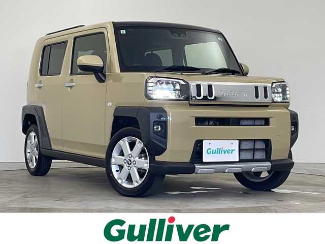 ダイハツ タフト G クロムベンチャー 岐阜県 2024(令6)年 0.5万km サンドベージュメタリック 4WD/スマートアシスト/社外メモリナビ/　（CD/Bluetooth/フルセグTV）/バックカメラ/ガラスルーフ/ETC/前席シートヒーター/USB/電動パーキング/オートホールド/社外フロアマット/純正アルミホイール/コーナーセンサー/LEDヘッドライト/フォグランプ/オートライト/スマートキー