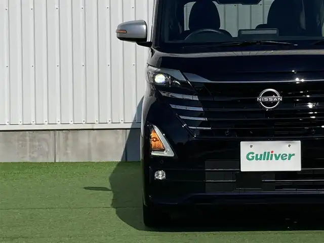 日産 ルークス HWS Gターボ アーバンクロム プロパイロットED 香川県 2024(令6)年 0.6万km ブラック 登録時走行距離：5591km/純正9型ディスプレイオーディオ/全方位カメラ/ドライブレコーダー/ビルトインETC/デジタルインナーミラー/両側パワースライドドア/エマージェンシーブレーキ/レーンキープアシスト/レーダークルーズコントロール/クリアランスソナー/LEDヘッドライト/オートライト/フォグランプ/横滑り防止装置/アイドリングストップ/フレーザークロスシート/サーキュレーター/ロールサンシェード/革巻きステアリング/ステアリングスイッチ/プッシュスタート/スマートキー