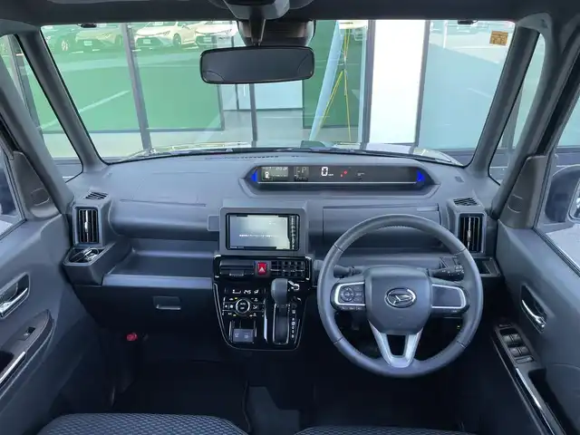 ダイハツ タント カスタム RS 香川県 2023(令5)年 2.3万km ブラックマイカメタリック スマートアシストIII　/・衝突警報機能/・衝突回避支援ブレーキ機能/・誤発進抑制制御機能/・車線逸脱警報機能・車線逸脱抑制制御機能/・先行車発進お知らせ機能/・オートハイビーム機能/パナソニックＳＤナビ　【CN-5310WD】/(フルセグTV/DVD/BT)/パノラマビューモニター/両側パワースライドドア/ハーフレザーシート/前席シートヒーター/革巻きステアリング　/ステアリングリモコン/LEDヘッドライト　/LEDフォグライト　/電動パーキングブレーキ/オートホールド/純正15インチアルミホイール/プッシュスタート/スペアキー有/ISOFIX