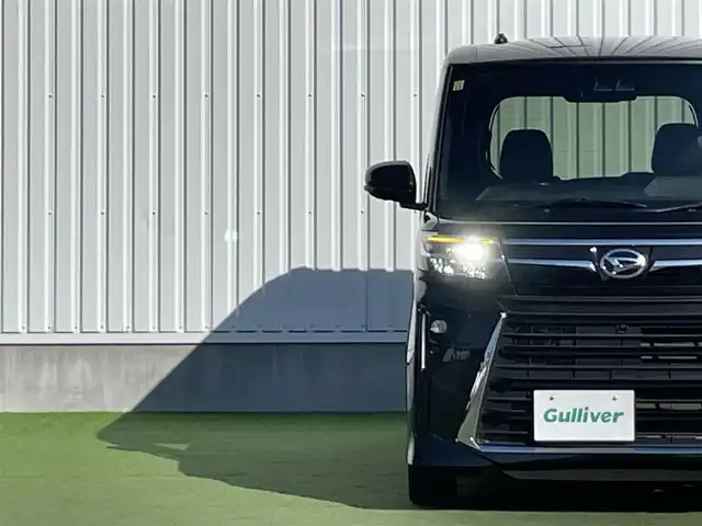 ダイハツ タント カスタム RS 香川県 2023(令5)年 2.3万km ブラックマイカメタリック スマートアシストIII　/・衝突警報機能/・衝突回避支援ブレーキ機能/・誤発進抑制制御機能/・車線逸脱警報機能・車線逸脱抑制制御機能/・先行車発進お知らせ機能/・オートハイビーム機能/パナソニックＳＤナビ　【CN-5310WD】/(フルセグTV/DVD/BT)/パノラマビューモニター/両側パワースライドドア/ハーフレザーシート/前席シートヒーター/革巻きステアリング　/ステアリングリモコン/LEDヘッドライト　/LEDフォグライト　/電動パーキングブレーキ/オートホールド/純正15インチアルミホイール/プッシュスタート/スペアキー有/ISOFIX