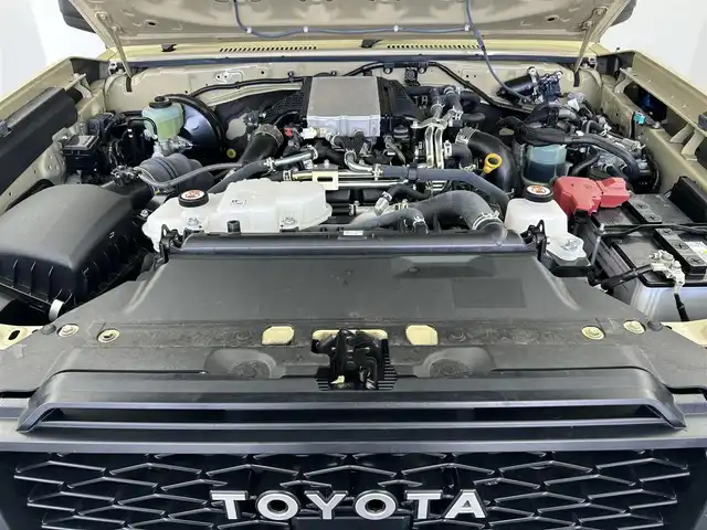 トヨタ ランドクルーザー AX 千葉県 2024(令6)年 1.4万km ベージュ 禁煙車/4WD/・ダウンヒルアシストコントロール/トヨタセーフティセンス/・プリクラッシュセーフティ/・レーンディパーチャーアラート/・クルーズコントロール/バックカメラ/革巻きステアリング/・ステアリングスイッチ/MT付きAT/純正フロアマット/純正ドアバイザー/純正16インチAW/オートライト/・オートマチックハイビーム/・LEDヘッドライト/・LEDフォグランプ/・ヘッドライトレベライザー/背面タイヤ