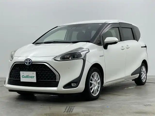トヨタ シエンタ ハイブリッド 岡山県 2018(平30)年 2.1万km ホワイトパールクリスタルシャイン 純正９インチナビ　(NSZT-Y68T)/【CD/DVD/BT/フルセグ】/両側電動スライドドア　/全方位カメラ　/ビルトインＥＴＣ　/シートヒーター　前席　/ＬＥＤヘッドライト/クルーズコントロール　/ドライブレコーダー　前側/ステアリングヒーター　/コーナーセンサー　前後/禁煙車/アイドリングストップ/フォグライト/オートハイビーム/オートエアコン/踏み間違い防止/レーンアシスト