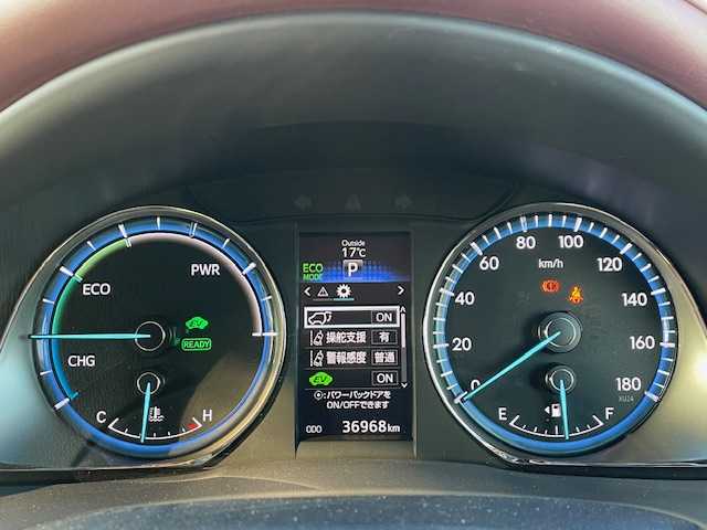 トヨタ ハリアー ハイブリッド プレミアム 静岡県 2016(平28)年 3.7万km スパークリングブラックパールクリスタルシャイン ●9インチ純正ナビ/(フルセグ/CD/DVD/Bluetooth/AUX)/(510137)/●レザーシート/●前席パワーシート/(運転席シートメモリ付き)/●前席シートヒーター/●バックカメラ/●クルーズコントロール/●プリクラッシュセーフティ/●レーンキープアシスト/●LEDヘッドライト＆フォグランプ/●オートライト/●オートマチックハイビーム/●コンビステアリング/●ステアリングスイッチ/●チルト＆テレスコピック/●ETC/●パワーバックドア/●JBLサウンドシステム/●ツインサンルーフ/●電動格納ウィンカーミラー/●スマートキー/●プッシュスタート/●ドアバイザー/●純正フロアマット/●純正18インチアルミホイール/●ダブル+サイド+カーテンSRS+ABS