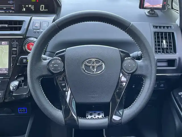 トヨタ プリウス α S ツーリングセレクション G’s 島根県 2016(平28)年 7.5万km ホワイトパールクリスタルシャイン アルパイン9インチナビ/CD/DVD/DTV/Bluetooth/バックカメラ/TEIN車高調/純正AW付きスタッドレス積込/社外19インチアルミホイール /ハーフレザー調シート/ステアリングスイッチ/ビルトインETC/ドライブレコーダー/GPSレーダー/LEDオートライト/スマートキー/プッシュスタート /純正フロアマット/純正ドアバイザー