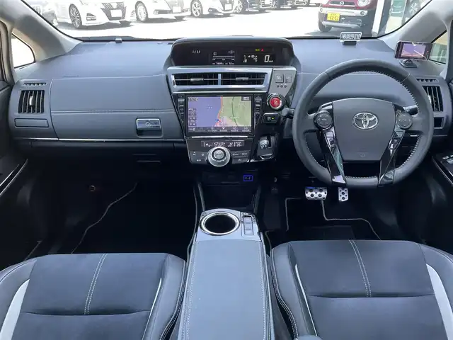 トヨタ プリウス α S ツーリングセレクション G’s 島根県 2016(平28)年 7.5万km ホワイトパールクリスタルシャイン アルパイン9インチナビ/CD/DVD/DTV/Bluetooth/バックカメラ/TEIN車高調/純正AW付きスタッドレス積込/社外19インチアルミホイール /ハーフレザー調シート/ステアリングスイッチ/ビルトインETC/ドライブレコーダー/GPSレーダー/LEDオートライト/スマートキー/プッシュスタート /純正フロアマット/純正ドアバイザー